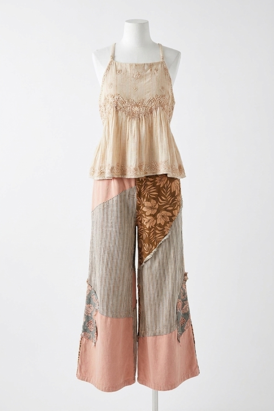 NEW POL golden hour duo embroidered camis in almond